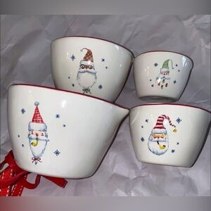 Rae Dunn Santa Claus Measuring cups - White and Red